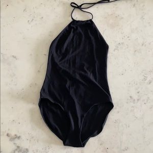 American Apparel Black Halter Bodysuit